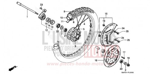 FRONT WHEEL NX125K de 1989